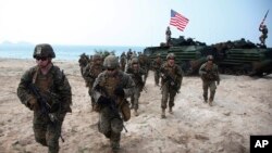 资料照:美国海军陆战队参加在泰国的联合军演。(2018年2月17日)