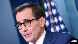 Координатор стратегічних комунікацій Ради з нацбезпеки США Джон Кірбі під час брифінгу у Білому домі, 26 липня 2023. Photo by Mandel NGAN/AFP