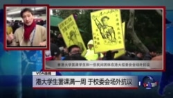 VOA连线:港大学生罢课满一周 于校委会场外抗议 VOA连线:港大学生罢课满一周 于校委会场外抗议