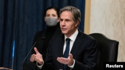 安东尼·布林肯2021年1月19日在参议院外委会就他被提名为美国国务卿的确认听证会上回答议员提问