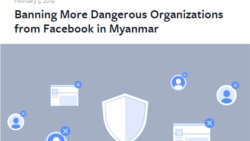 တိုင်းရင်းသားလက်နက်ကိုင် ၄ ဖွဲ့ Facebook ပိတ်ပင်ခံရ တိုင်းရင်းသားလက်နက်ကိုင် ၄ ဖွဲ့ Facebook ပိတ်ပင်ခံရ