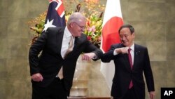 သြစတေးလျ ဝန်ကြီးချုပ် Morrison နှင့် ဂျပန်ဝန်ကြီးချပ် Suga