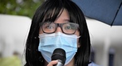 香港支联会副主席邹幸彤六四32周年清晨被警方拘捕, 指她涉嫌宣传或公告未经批准集结,被警方通宵扣留调查 (美国之音/汤惠芸)