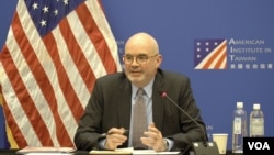 资料照:美国在台协会台北办事处处长谷立言举行上任记者会。(2024年9月4日,美国之音特约记者李昕儒摄影)