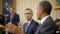 北约秘书长斯托尔滕贝格会见美国总统奥巴马(2015年5月26日)