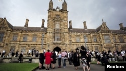 资料照:澳大利亚悉尼大学的毕业典礼日。(2016年4月22日)