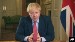 Thủ tướng Anh Boris Johnson trong bài diễn văn trước quốc dân về virus corona hôm 23/32020.