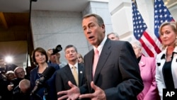 贝纳议长在白宫闭门会议后想记者发表谈话