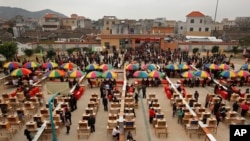 广东乌坎村2012年3月3日举行村委会选举时的情景。(资料照)