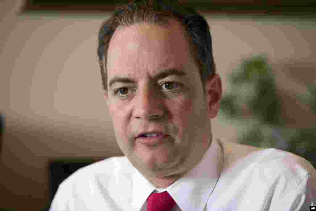 共和党全国委员会主席普利巴斯(Reince Priebus.)在2016年5月13日。他最近批评川普说,绝对不能以如此言辞谈论任何一位妇女。