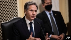 安东尼·布林肯(Antony Blinken)2021年1月19日出席参议院外委会确认听证会,就他被提名为美国国务卿的人事提名接受议员提问。