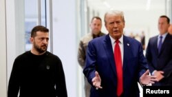 2024년 9월27일 뉴욕 트럼프 타워에서 도널드 트럼프 미국 대통령(당시 당선인)이 볼로디미르 젤렌스키 우크라이나 대통령과 회동했다.