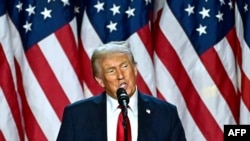 资料照 - 2024 年 11 月 6 日,美国当选总统唐纳德·特朗普在佛罗里达州西棕榈滩西棕榈滩会议中心举行的选举之夜活动上发表讲话。