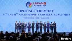 东盟国家领袖在第44届东盟高峰会开幕式上合照。(路透社:2024年10月9日)