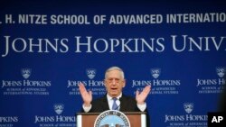 Bộ Trưởng Quốc Phòng Mỹ James Mattis thảo luận về Chiến lược An ninh Quốc gia mới. Ảnh chụp ngày 19/1/2018 tại Washington. (AP Photo/Jacquelyn Martin)