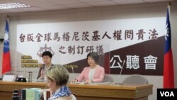 台版人权问责法公听会2021年3月30日在台湾立法院举行(美国之音张永泰拍摄)