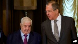 Валід аль-Моаллем і Сергій Лавров у Москві 25 лютого