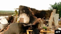 Căn nhà của gia đình ông Ðoàn Văn Vươn sau khi bị chính quyền phá hủy