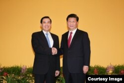 2015年11月“马习会”在新加坡举行。 (图片来源:台湾总统府)