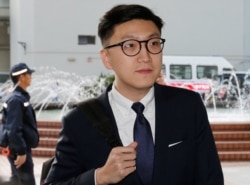 2018年1月18日香港本土民主前线前成员、前立法会参选人梁天琦抵达香港高等法院