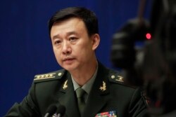 资料照:中国国防部发言人吴谦