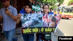 Cuộc tuần hành ở Hà Nội ngày 5/6/2016 chỉ diễn ra một thời gian ngắn đã bị giải tán.