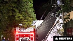 ချီဘာခရိုင်တွင် မိုးကြီးမှုကြောင့် မြေပြိုပြီး ပြိုကျပျက်စီးနေသည့် အဆောက်အဦတချို့။ (အောက်တိုဘာ ၂၅၊ ၂၀၁၉)