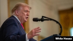 资料照:2025年6月26日,特朗普总统在一个有关“大而美法案”的活动上发表讲话。