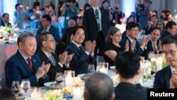 台湾副总统l赖清德在纽约出席午宴。(台湾总统府2023年8月14日提供照片)