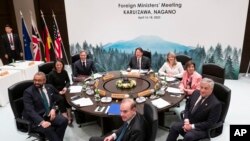 Các Ngoại trưởng G7 họp tại khách sạn Prince Karuizawa ở Karuizawa, Nhật, ngày 18/4/2023.
