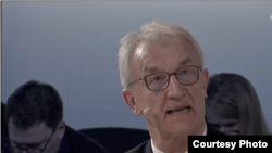 北约组织副总司令、海军上将尼尔森2019年4月3日在北约互动论坛上发言(NATO Engages 照片)