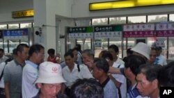 金门港内的大陆旅客(资料照)