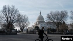 2023年2月7日早晨看到的美国国会大厦。美国总统拜登当晚将在这里发表他的第二次国情咨文。(路透社照片)