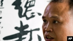 北京维权律师余文生在北京接受采访(2015年7月23日)