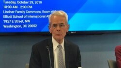 美国乔治华盛顿大学国际事务实践教授沙特2019年10月29日参加台海两岸关系座谈会(美国之音锺辰芳拍摄)