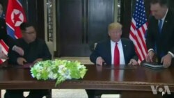 川普与金正恩签署协议 川普与金正恩签署协议