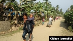 ရခိုင်ပြည်နယ်တွင်းဖြစ်ပွားနေသောစစ်ပွဲများကြောင့် ထွက်ပြေးတိမ်းရှောင်နေကြရသော ရခိုင်စစ်ရှောင်များ။ (ဓာတ်ပုံ - Khine Murn Chun (Citizen Journalist)