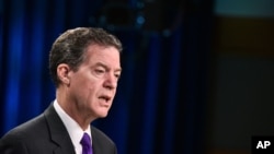 资料--美国国际宗教自由无任所大使布朗巴克2018年5月29日就美国国务院当日发表的国际宗教自由报告发表评论。