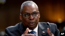 美国国防部长劳埃德·奥斯汀2023年5月16日出席参议院拨款委员会听证会,就2024财政年度政府开支向国会说明拜登政府计划如何使用资金应对中国的各项挑战。