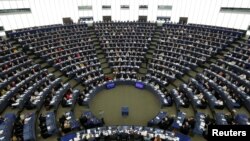 资料照 欧洲议会成员投票