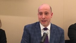 美国国防部中国事务助理副部长查斯迈克尔·查斯在2017年12月参加一场研讨会,他当时的身份是美国智库兰德公司资深政治分析师。(美国之音钟辰芳拍摄)