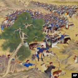 乾隆时期的清军(呼尔满大捷图局部)