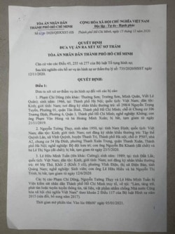 Quyết định của Tòa án Nhân dân Tp. HCM.