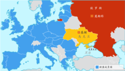 乌克兰地图:欧盟成员国,克里米亚,俄罗斯