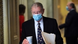 美国国会参议院军委会共和党首席议员英霍夫(Jim Inhofe)(路透社2021年2月13日)