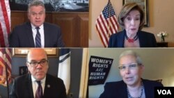 汤姆.兰托斯人权委员会与美国国会暨行政当局中国委员会2021年5月18日共同召开听证会,聚焦讨论中国在新疆的人权侵犯问题。(线上听证会视频截图组图)