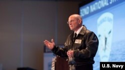 资料照片:美国海军作战部长吉尔代上将(Michael Gilday)2020年1月14日出席年度水面舰队研讨会。(美国海军照片)