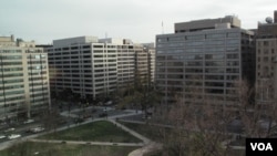 游说和咨询公司云集的华盛顿K街及附近的写字楼群(资料照)