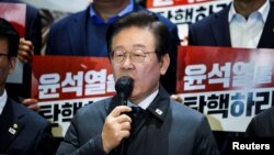 韩国最大反对党共同民主党党首李在明(2024年12月7日)