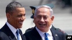 美国总统奥巴马(左)和以色列总理内塔尼亚胡